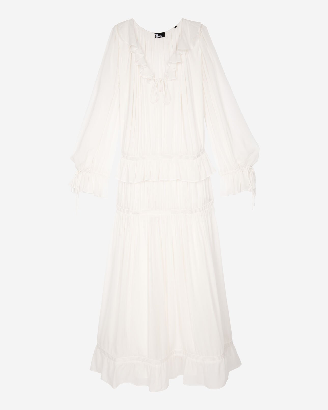 The Kooples WOMEN ECRU ecru lavaliere collar dress