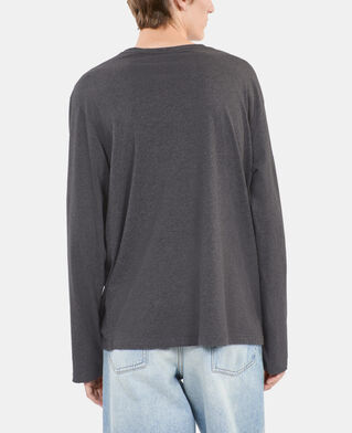 The Kooples MEN ANTHRACITE MELANGE grey long-sleeved t-shirt