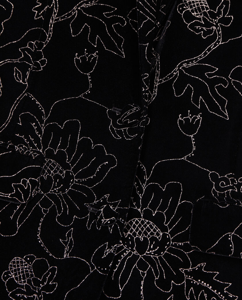 The Kooples WOMEN BLACK black velvet suit jacket