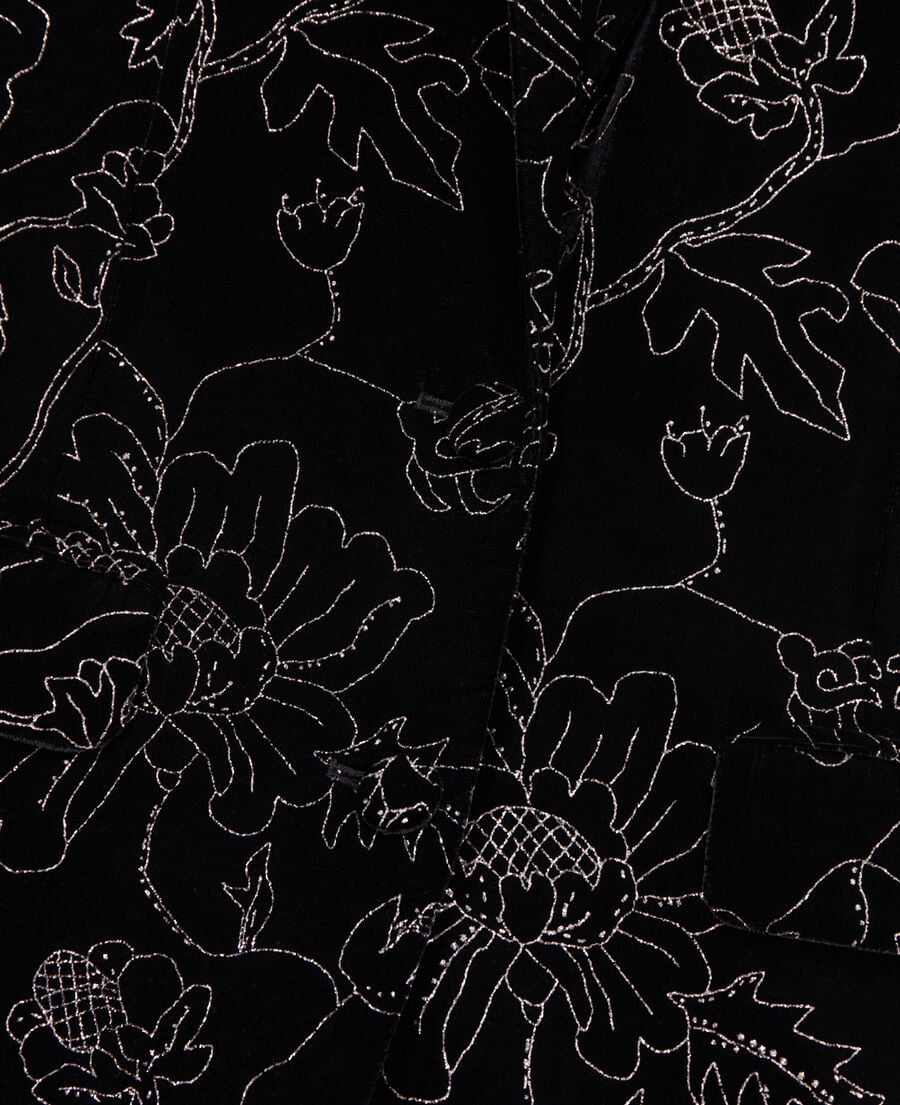 The Kooples FEMME BLACK veste tailleur en velours noire