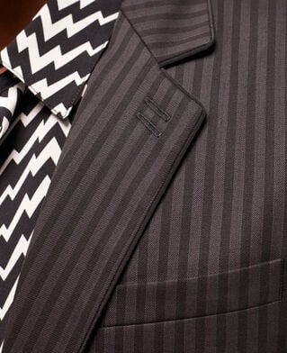 The Kooples HOMME BLACK GREY veste de costume en laine à rayures