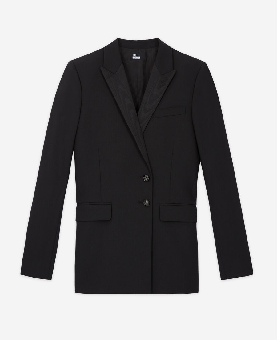 black wool suit jacket