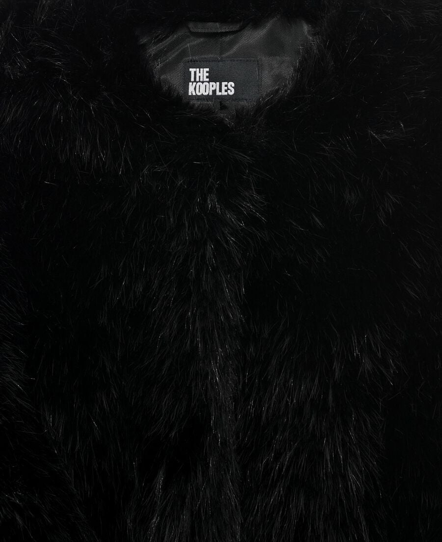 The Kooples F BLACK black fur-effect short coat