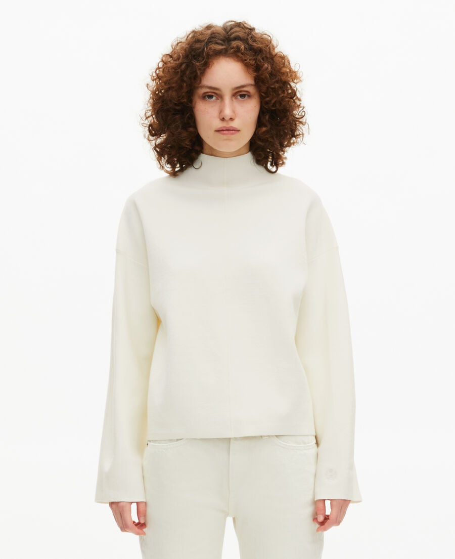The Kooples F ECRU white mock-neck sweater