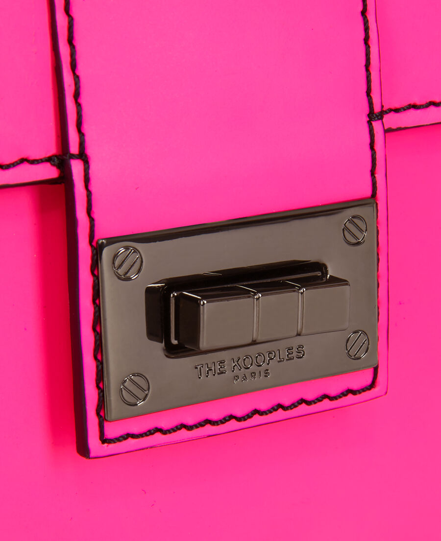 The Kooples F ELECTRIC PINK medium emily pink leather clutch bag