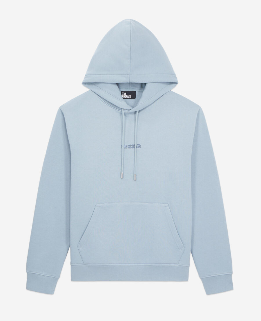 men's blue hoodie with logo
