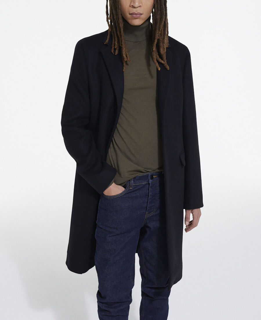 long wool coat with leopard lining