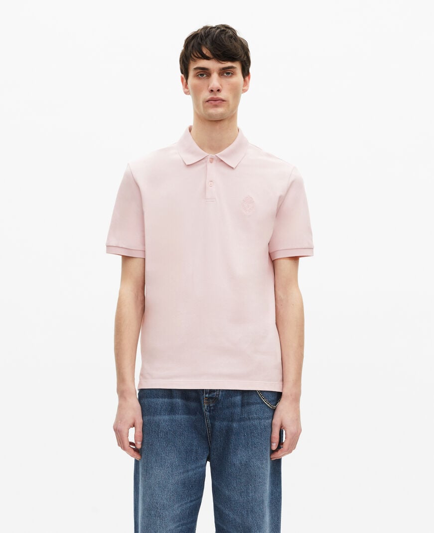 The Kooples MEN LILA piqué polo with classic pink collar
