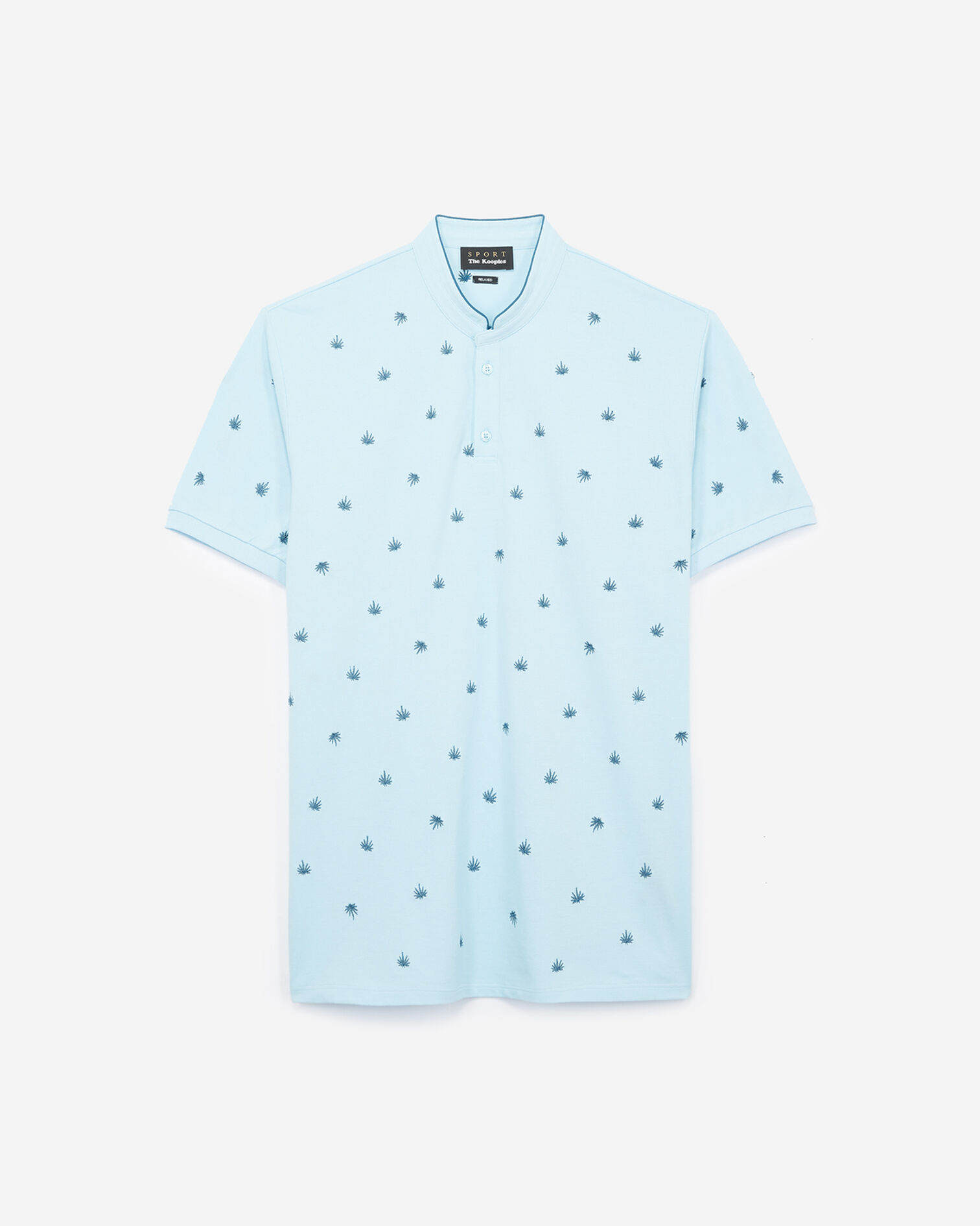 Polo coton bleu ciel détails brodés, SKY BLUE, hi-res image number null
