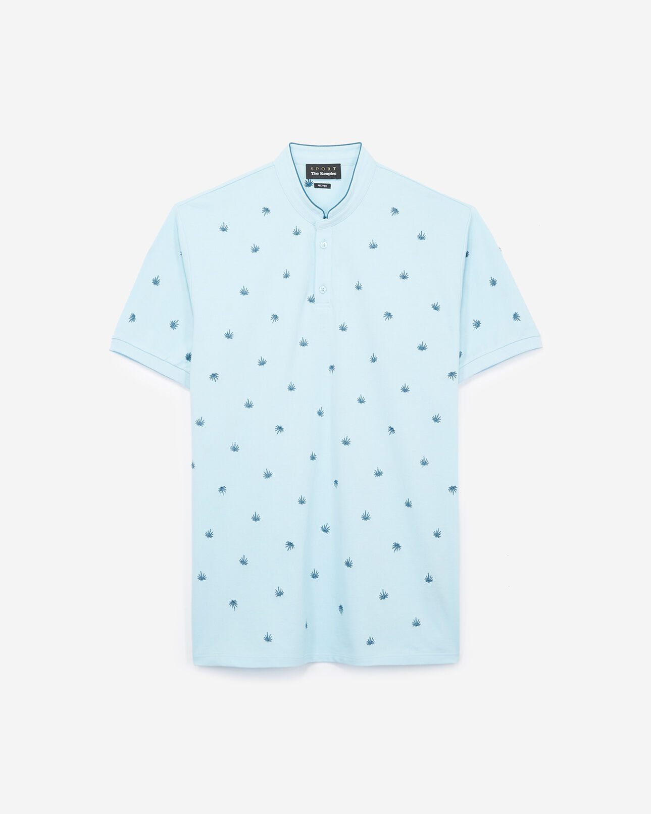 The Kooples HOMME SKY BLUE polo coton bleu ciel détails brodés