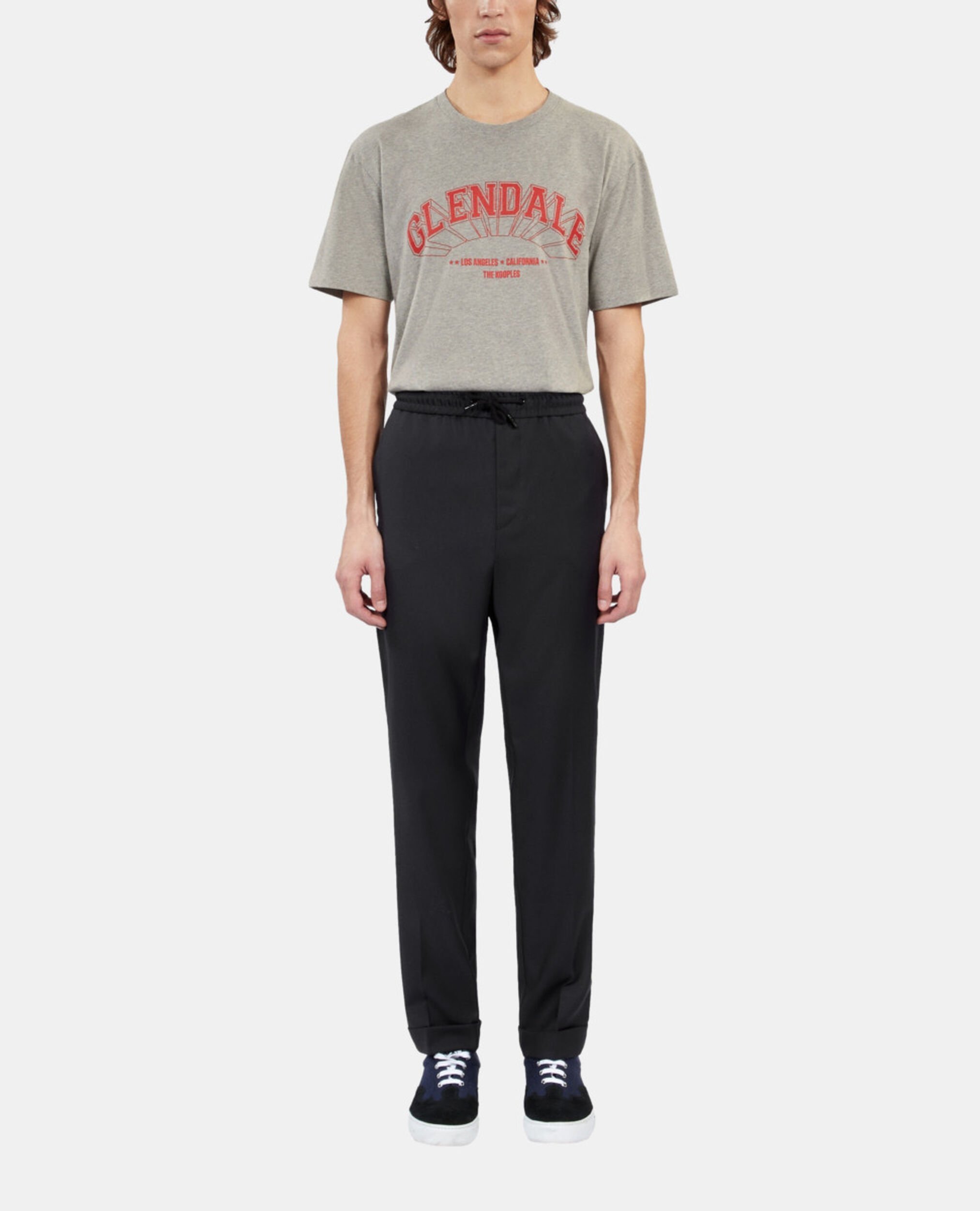 Navy blue wool trousers, DARK NAVY, hi-res image number null