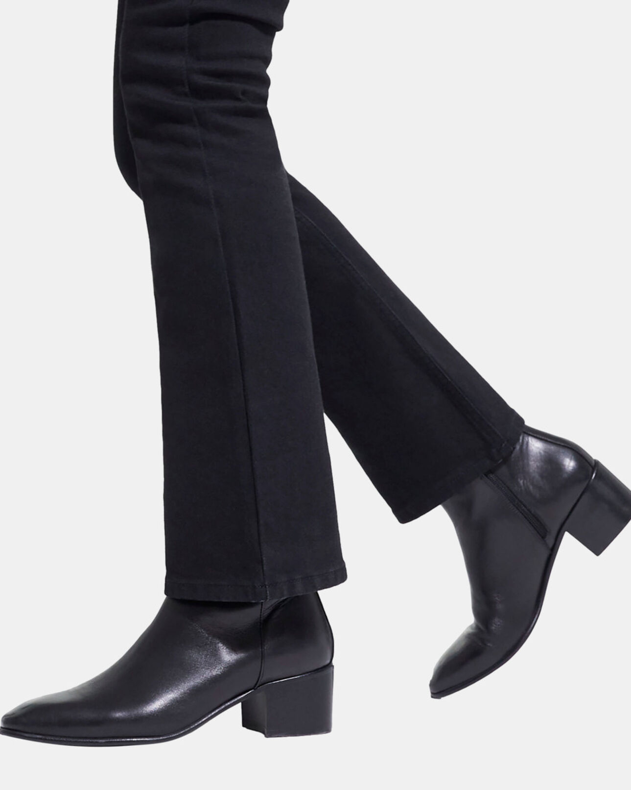 The Kooples WOMEN BLACK black square heel leather boots