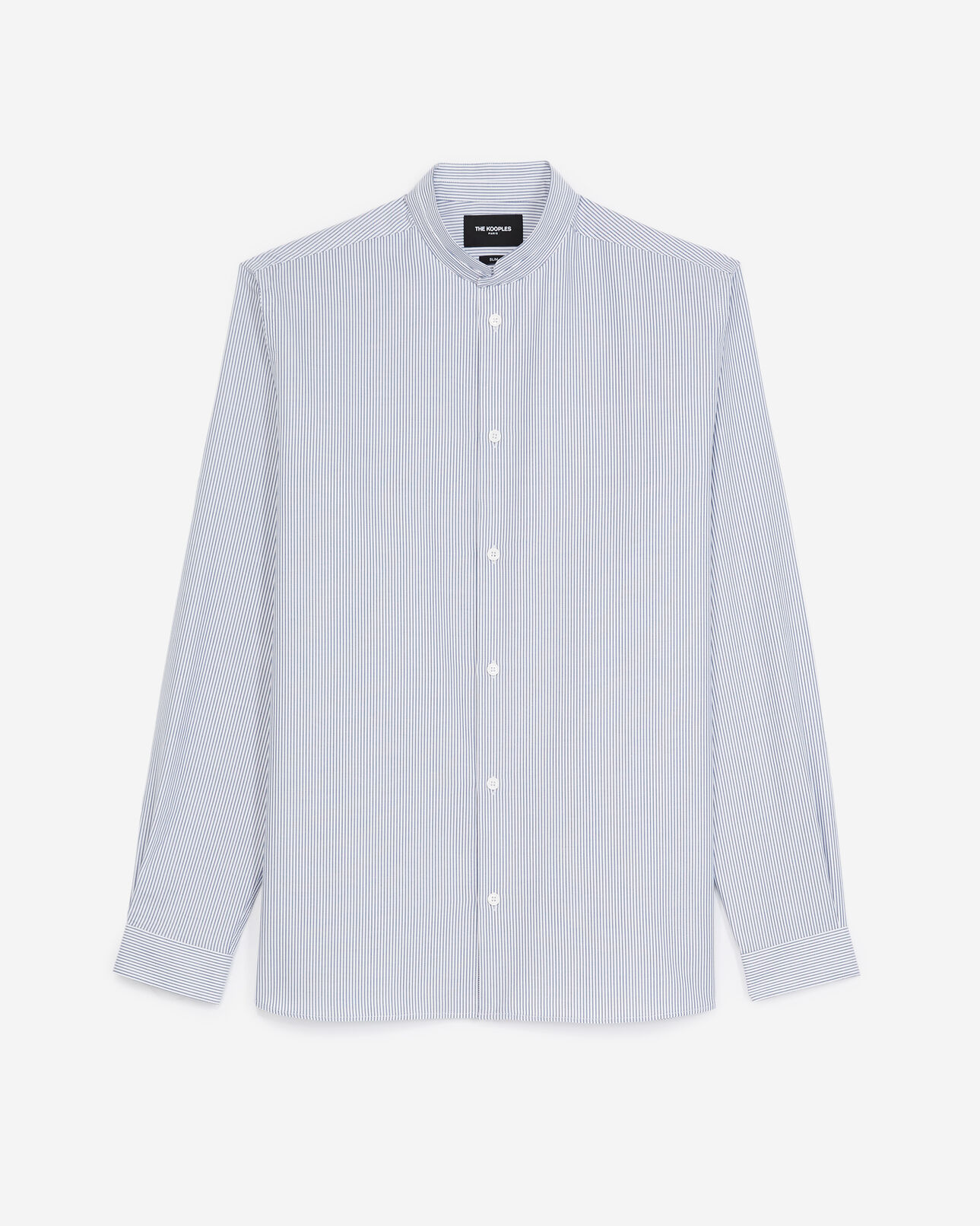 The Kooples MEN WHITE - BLUE blue and white officer-collar shirt