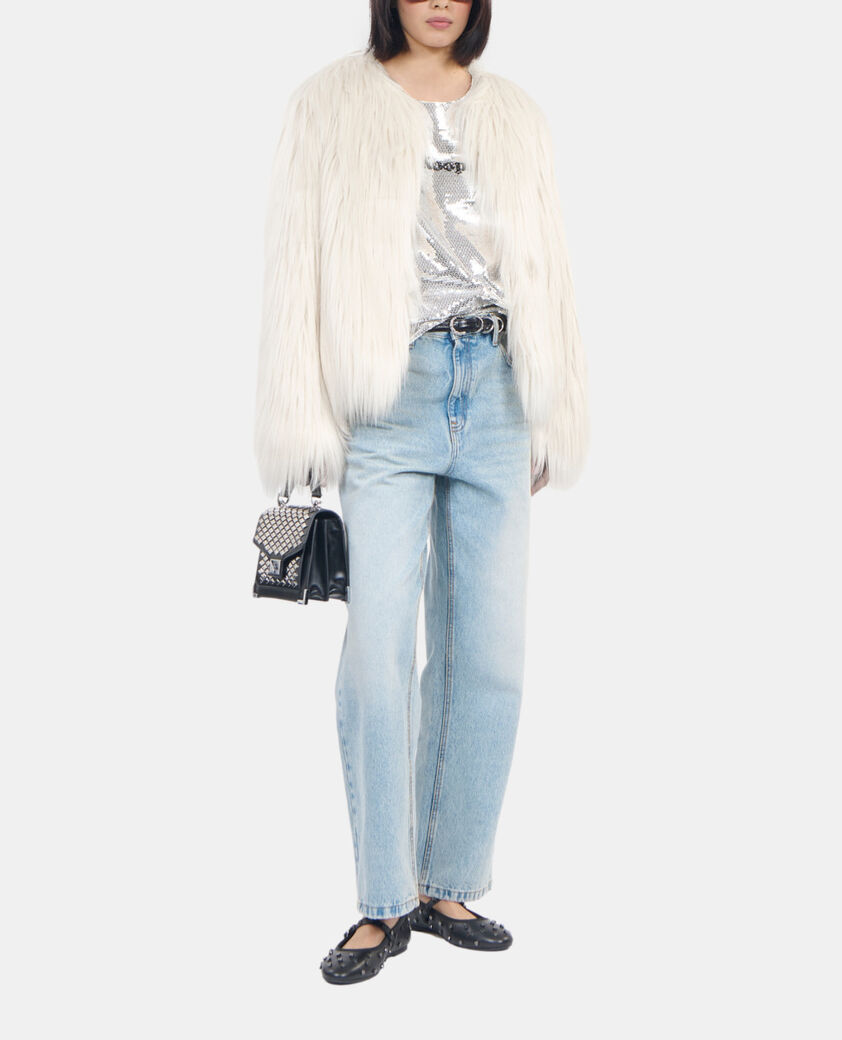 The Kooples F ECRU ecru faux fur coat
