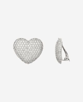 The Kooples F SILVER silver clip-on heart earrings