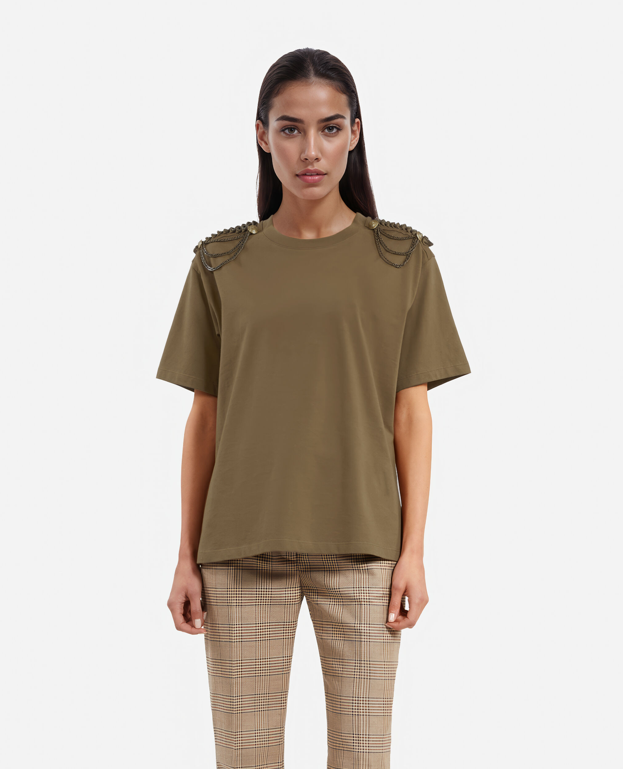T-shirt avec chaînes kaki, KAKI, hi-res image number null