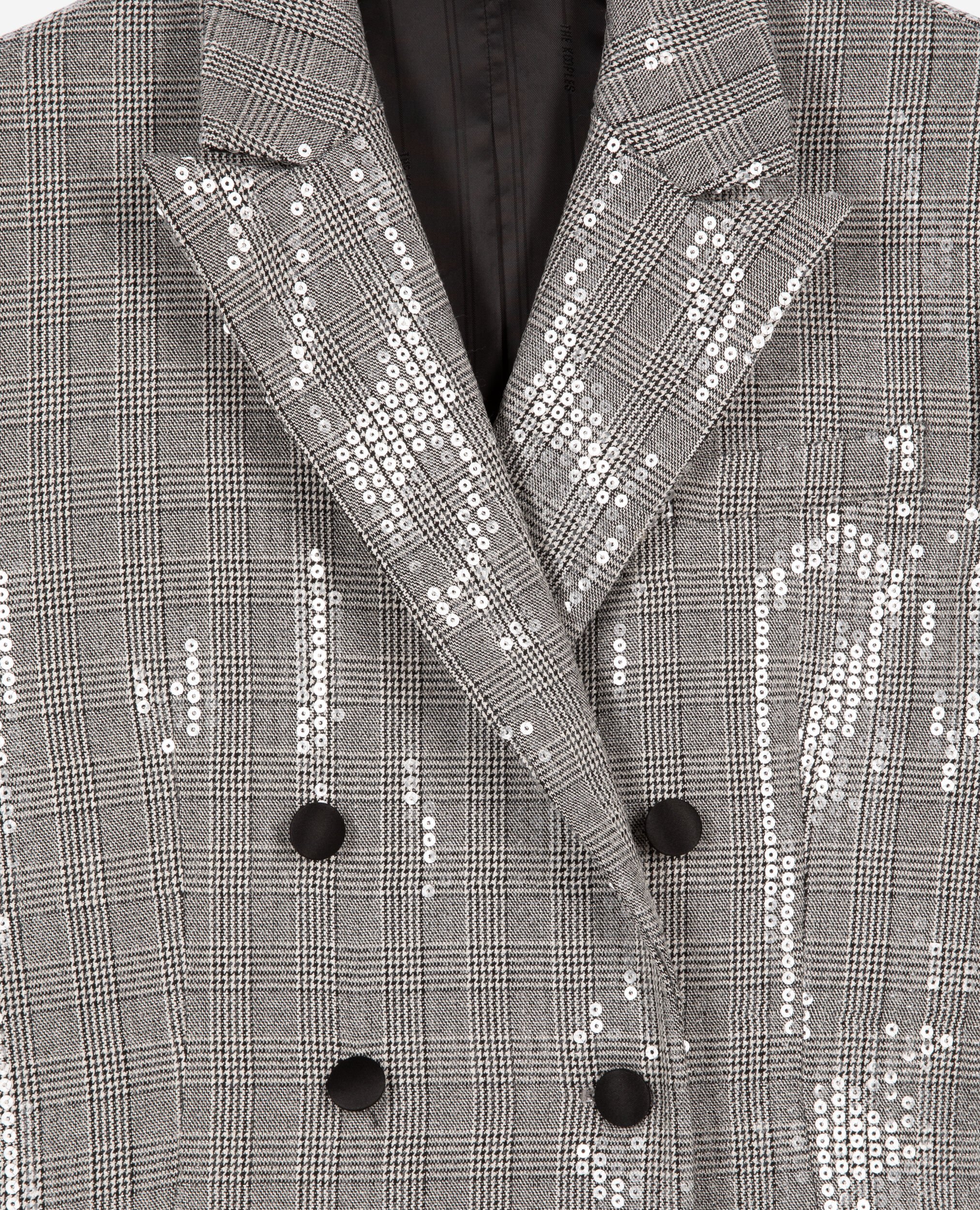Prince of Wales sequin jacket, grey, GREY, hi-res image number null