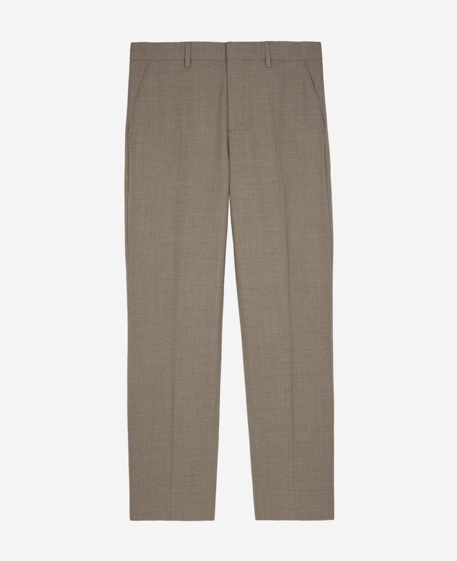 The Kooples HERREN BEIGE MELANGE beigefarbene anzughose aus wolle