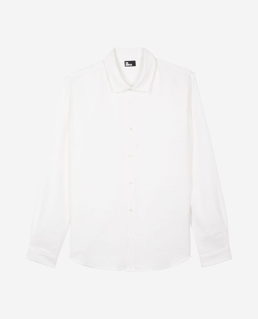 The Kooples MEN WHITE white linen shirt