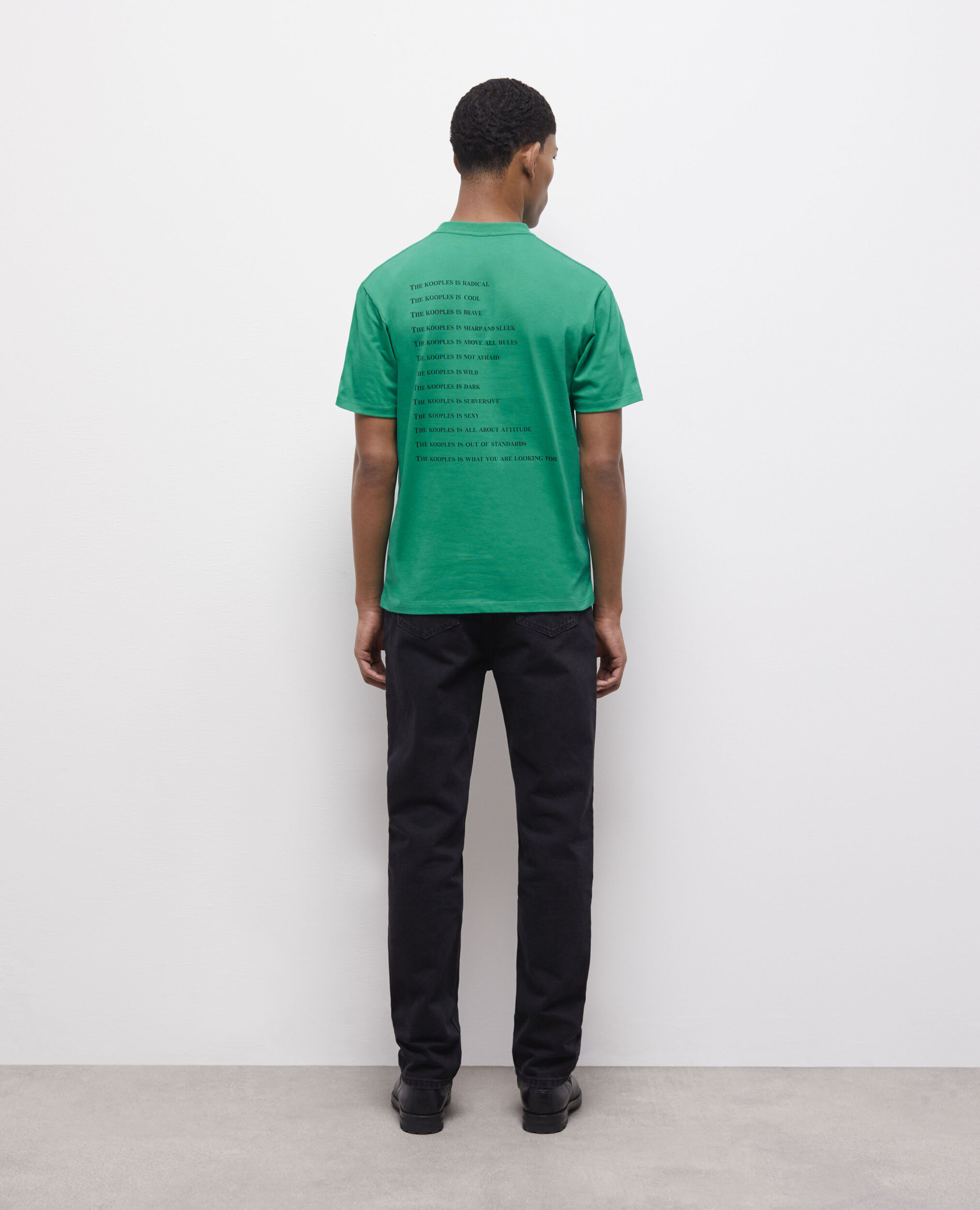 Grünes T-Shirt mit „What is“-Schriftzug, GREEN, hi-res image number null