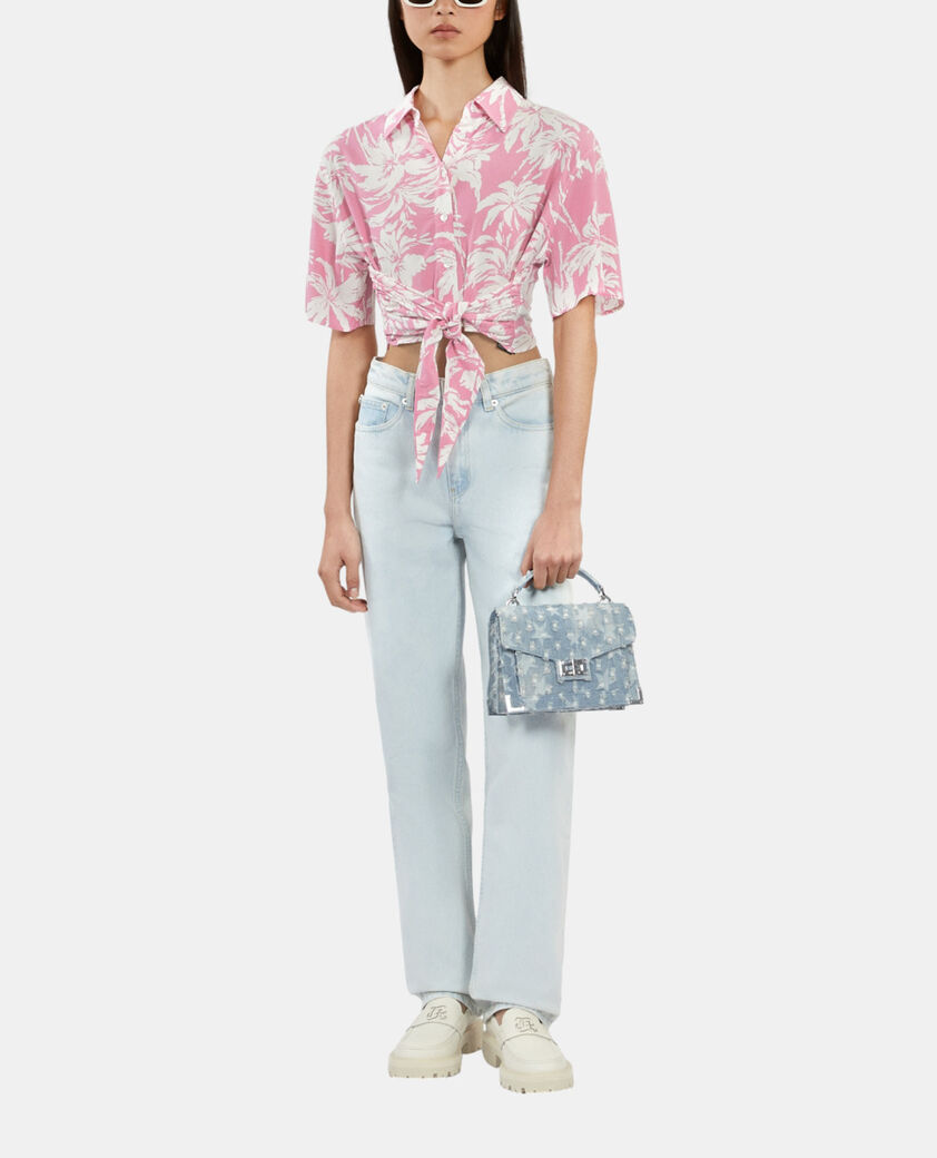 The Kooples WOMEN BLUE BLEACHED / NAVY faded light blue straight jeans