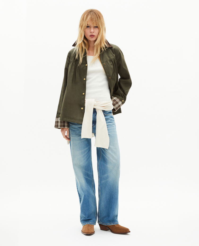 The Kooples FEMME KAKI blouson en coton kaki