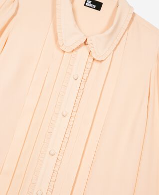 The Kooples DAMEN NUDE POUDRE hemd mit plissee-details pfirsich