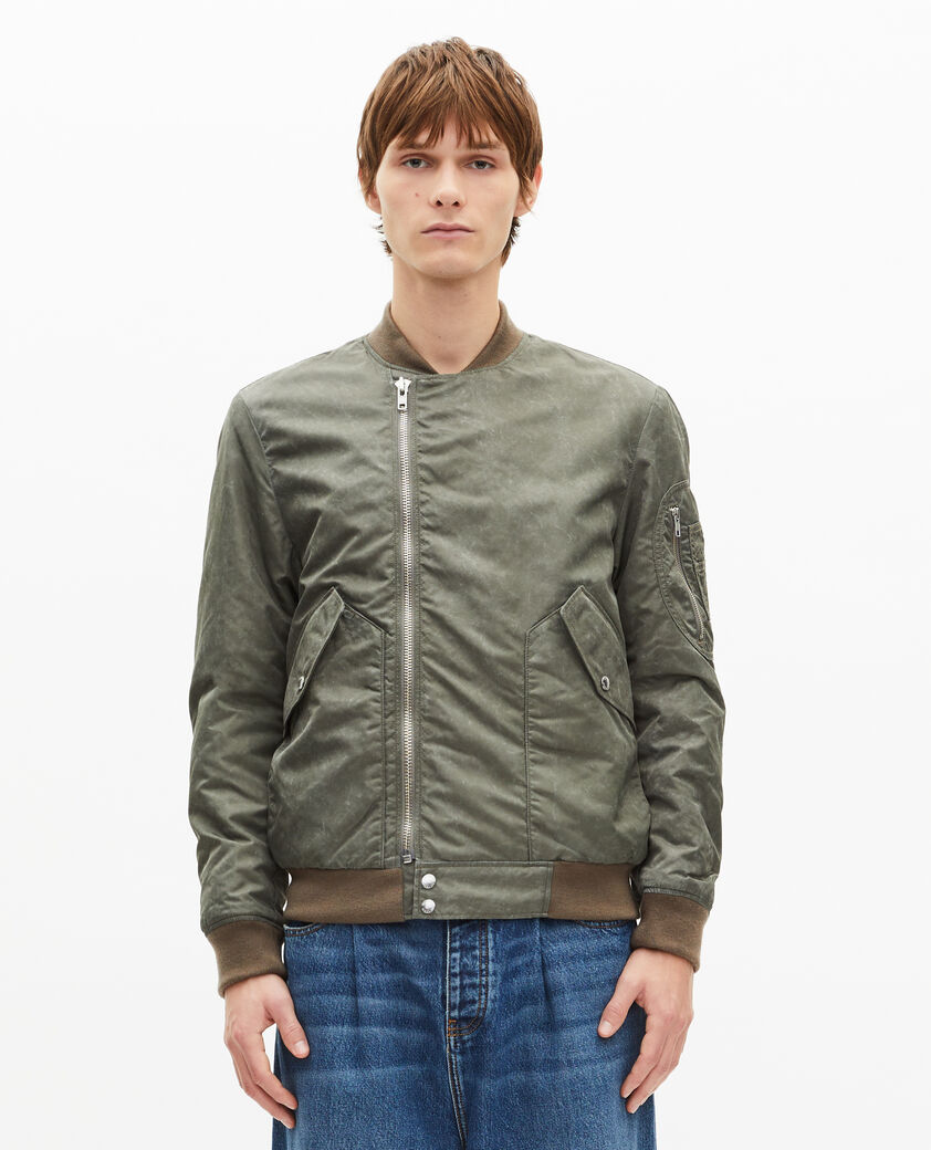 The Kooples MEN FORET khaki marble-effect bomber
