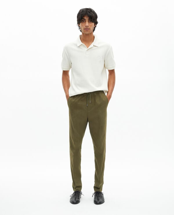 The Kooples HERREN KAKI gerade hose aus khakifarbener baumwolle