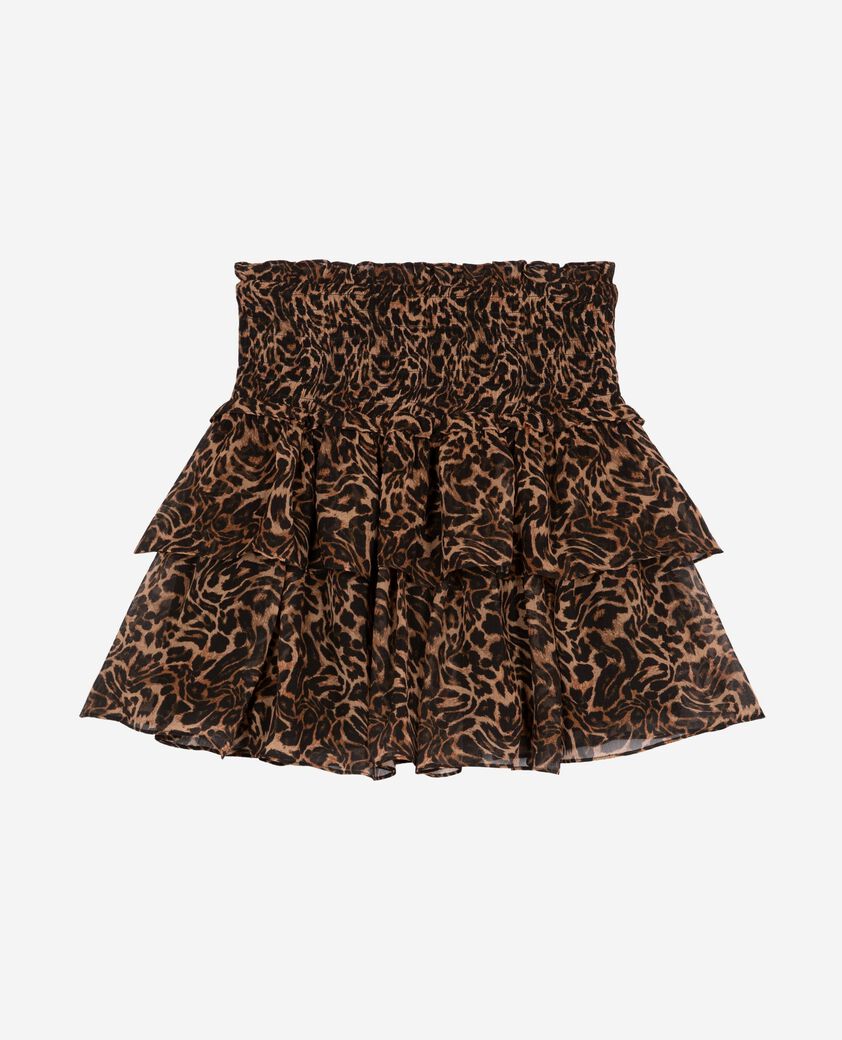 The Kooples F LEOPARD short skirt with leopard print ruffles