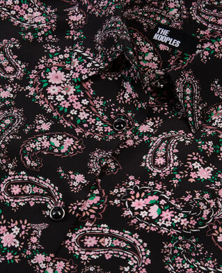 The Kooples FEMME BLACK / PINK chemise imprim&eacute;e en soie