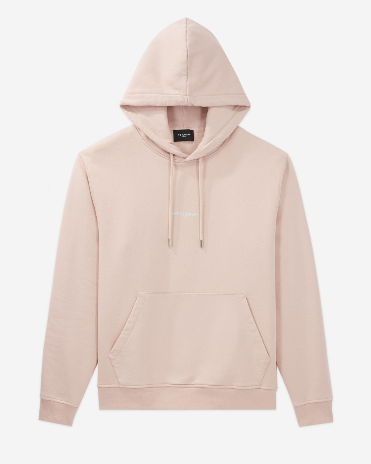 The Kooples MEN PINK pink cotton hoodie with logo on the chest