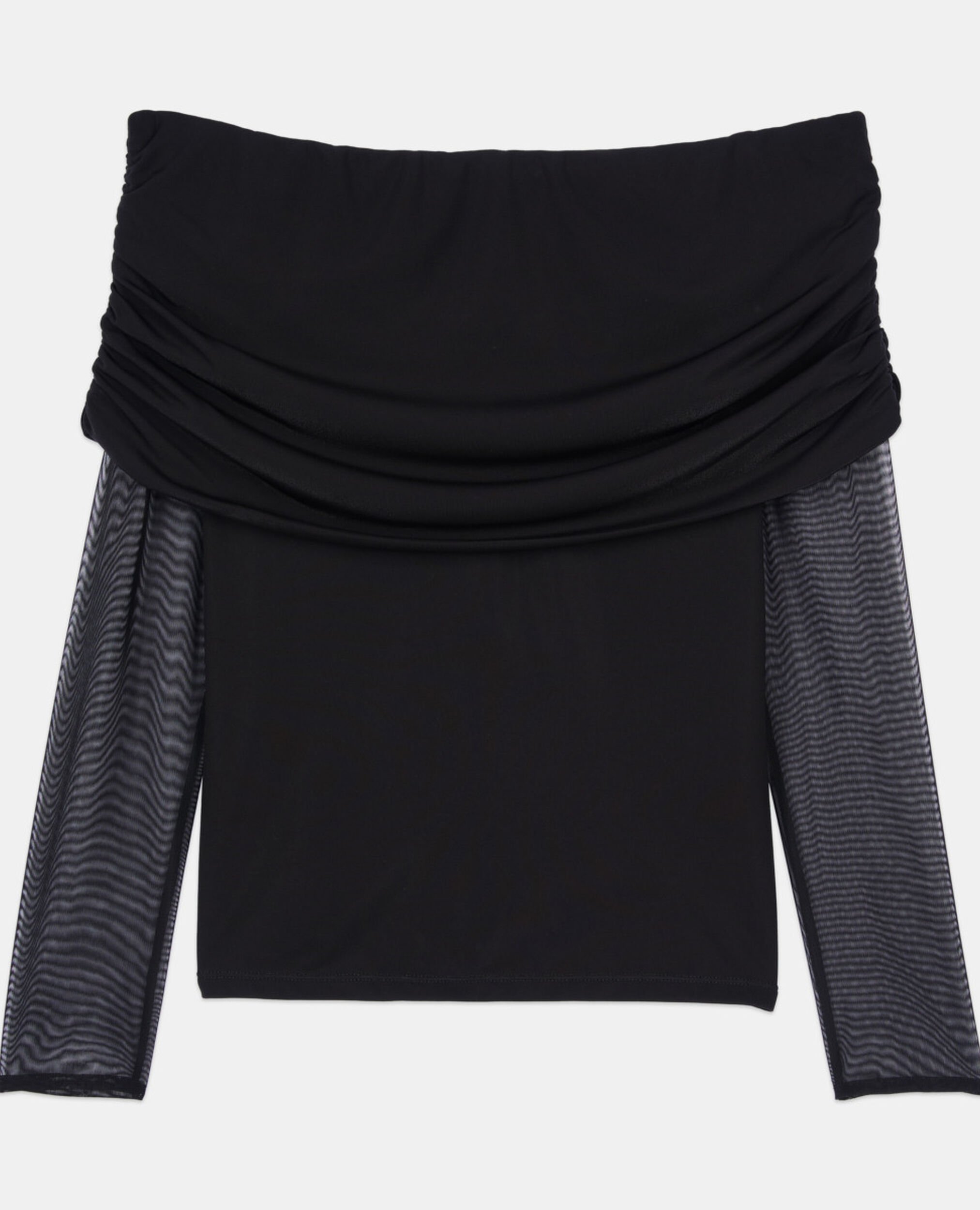 Black jersey top, BLACK, hi-res image number null