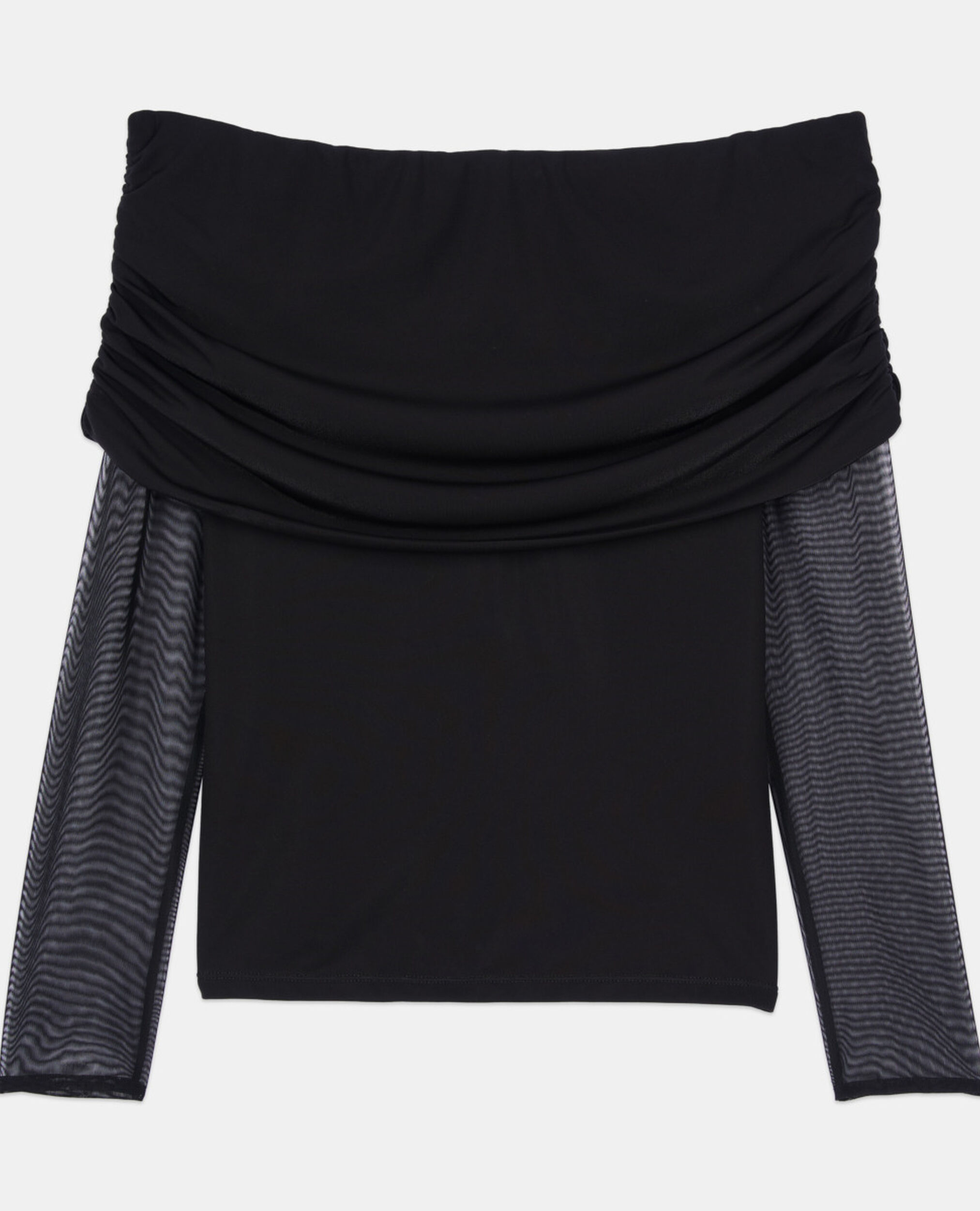 Black jersey top, BLACK, hi-res image number null