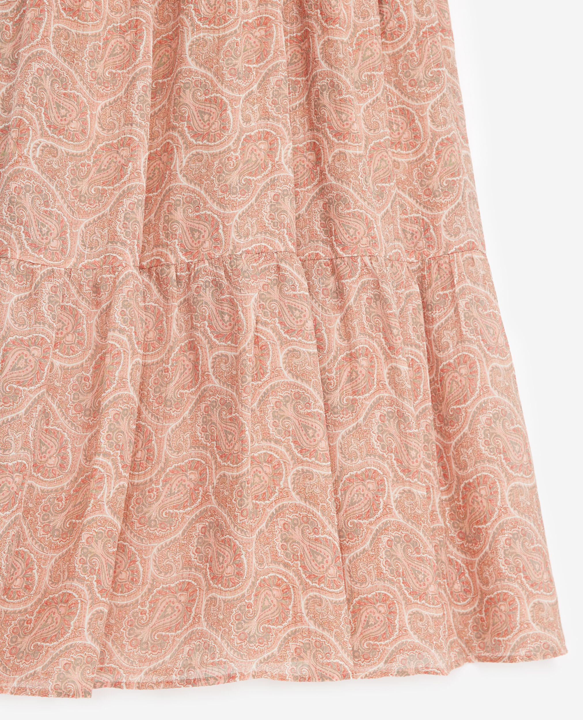 Long printed dress with pink paisley motif, PINK, hi-res image number null