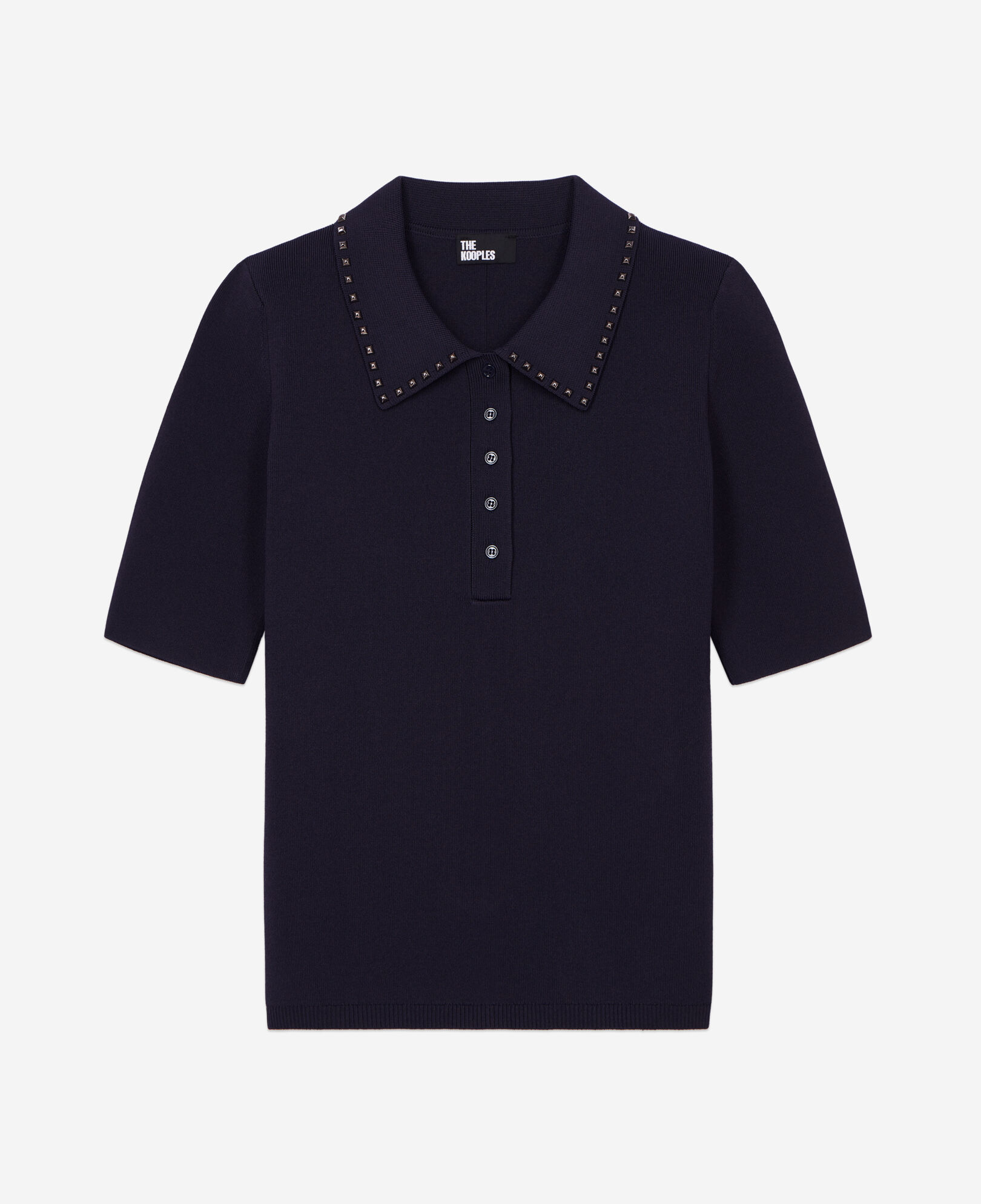 The Kooples WOMEN NAVY navy blue knitted polo t-shirt
