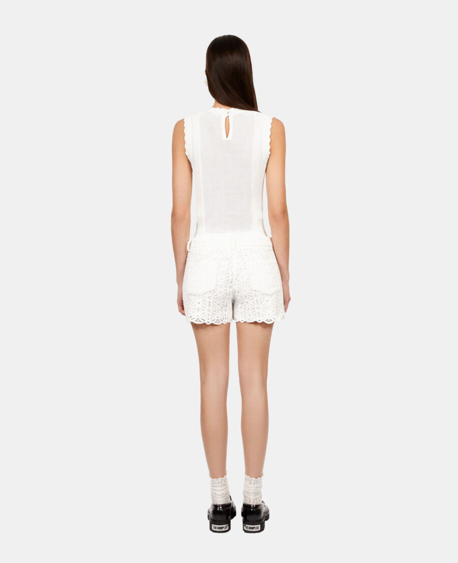 white short knit top