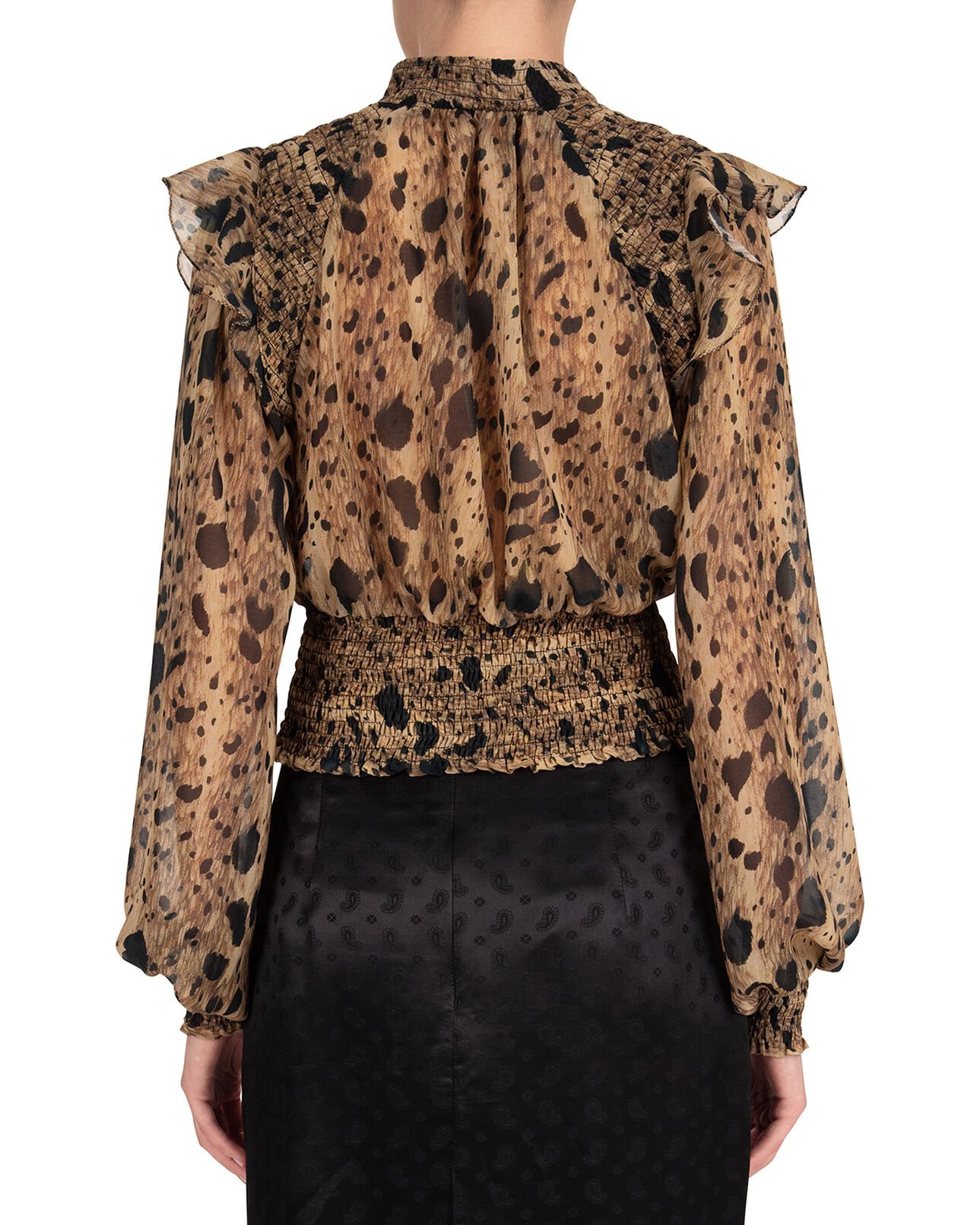 The Kooples WOMEN BLACK BEIGE top a smock