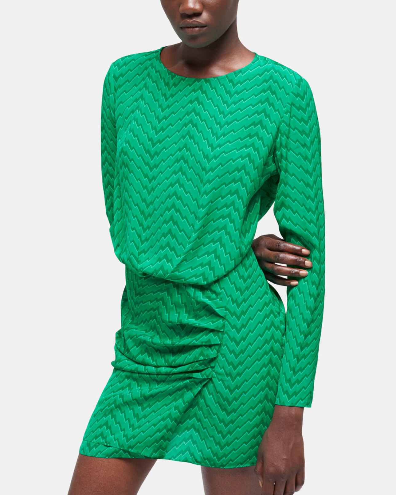 The Kooples WOMEN GREEN short printed green dress