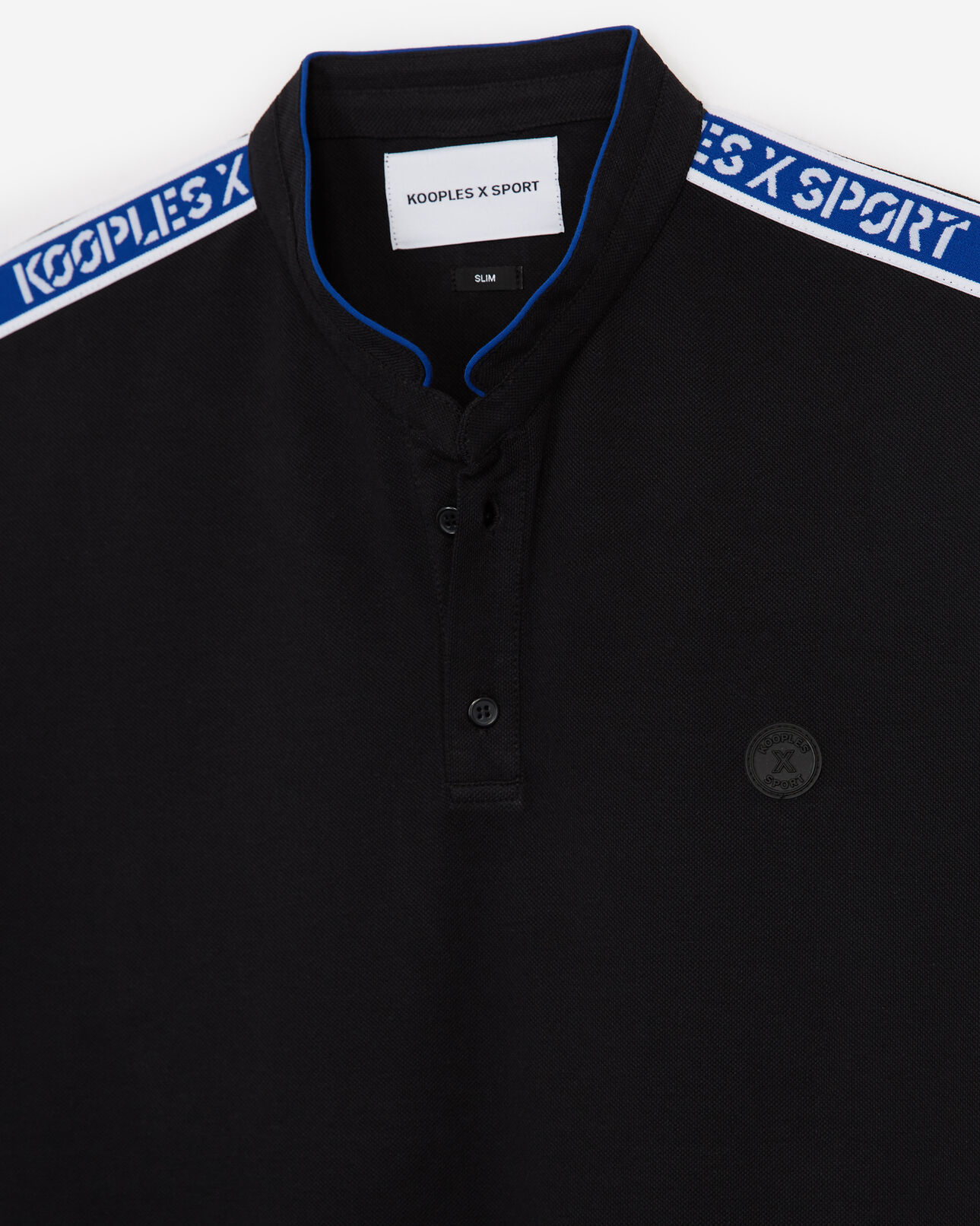 The Kooples HOMME BLACK polo avec bande kooples x sport