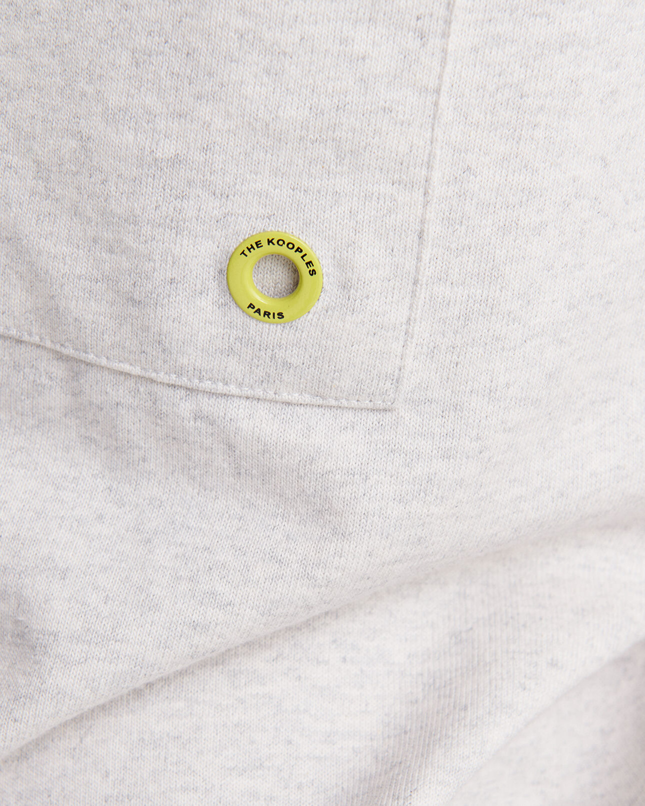 The Kooples HOMME GREY t-shirt gris en coton épais à détail fluo