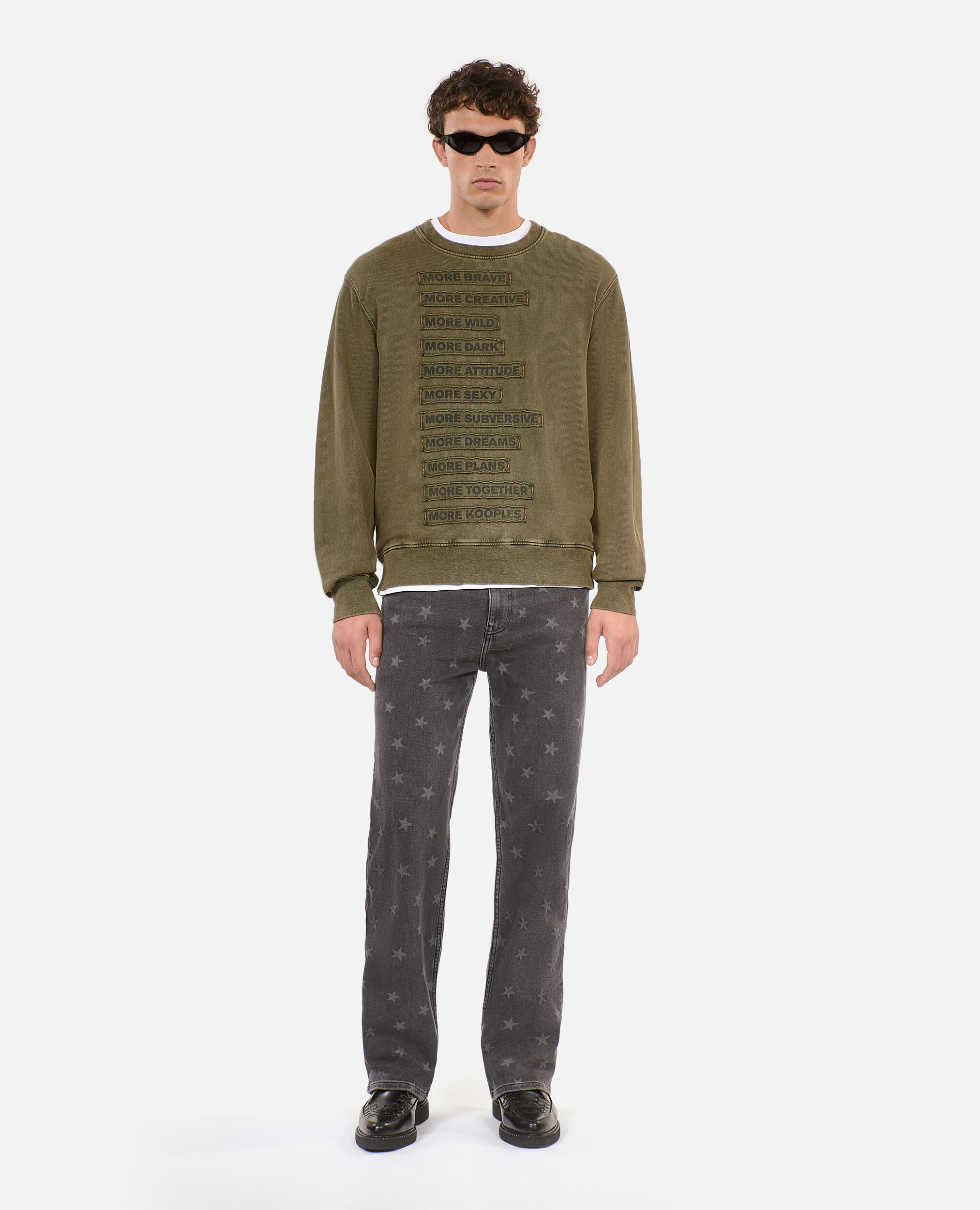 Khaki patch sweatshirt
