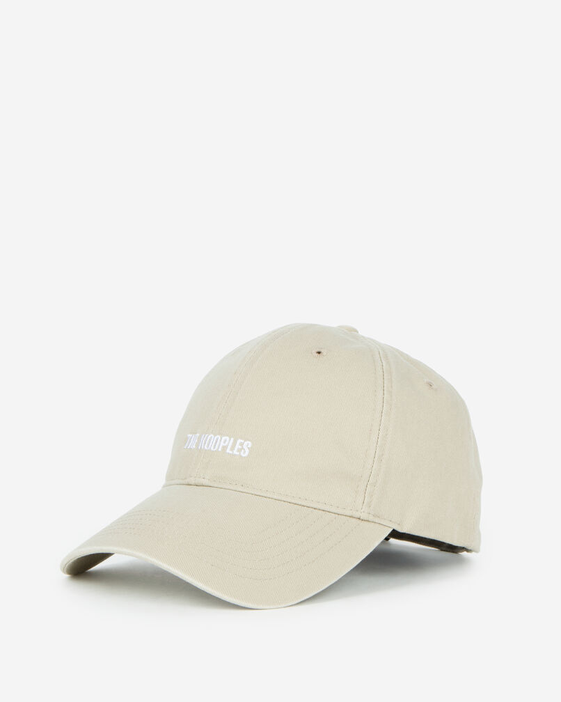 The Kooples MIXED BEIGE TAUPE beige embroidered logo cap