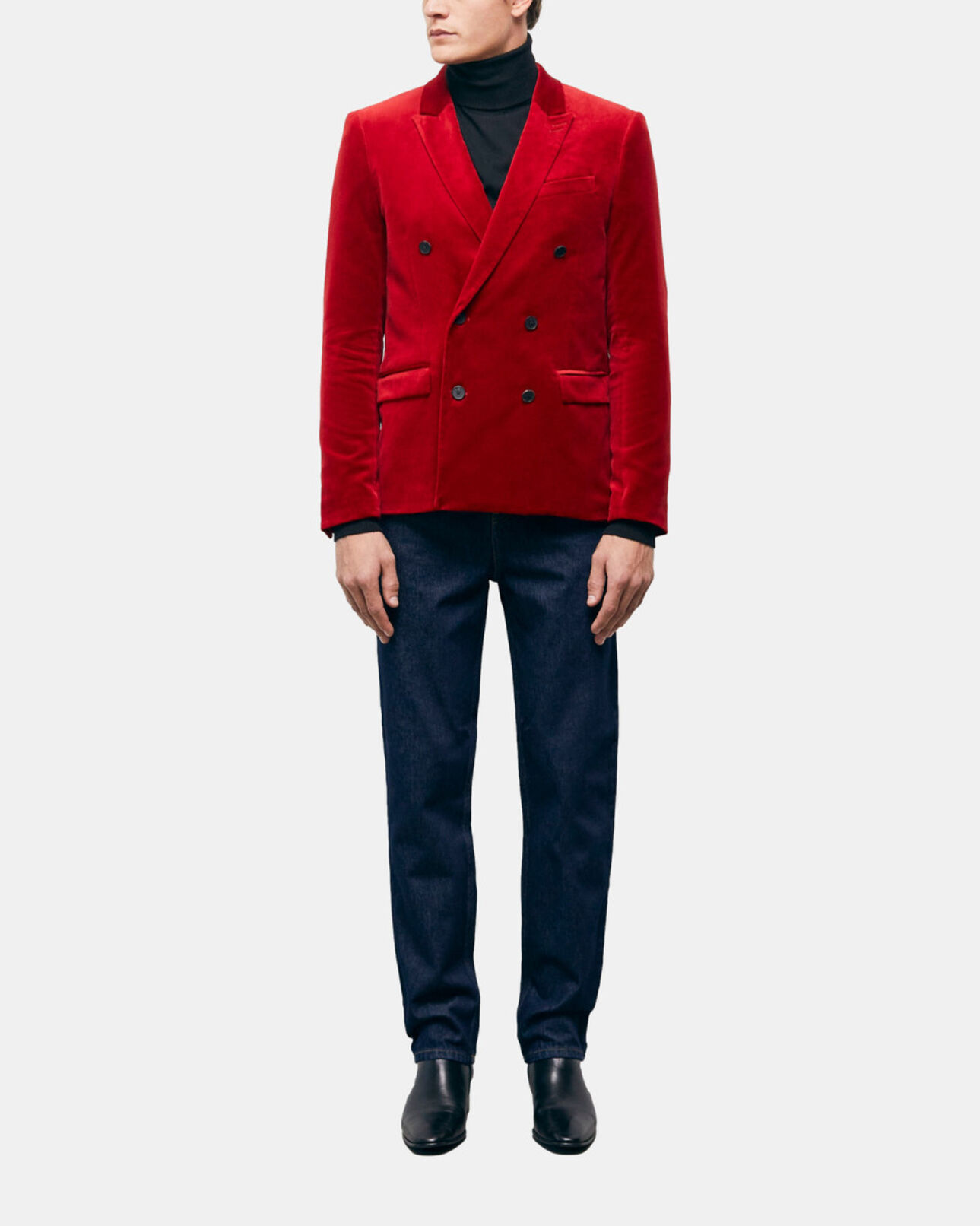 The Kooples MEN RED red double-breasted suit vest