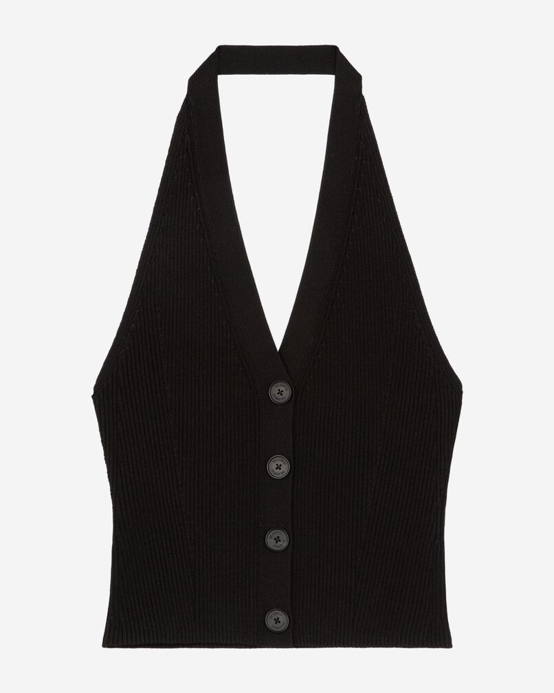 The Kooples FEMME BLACK top en maille noir