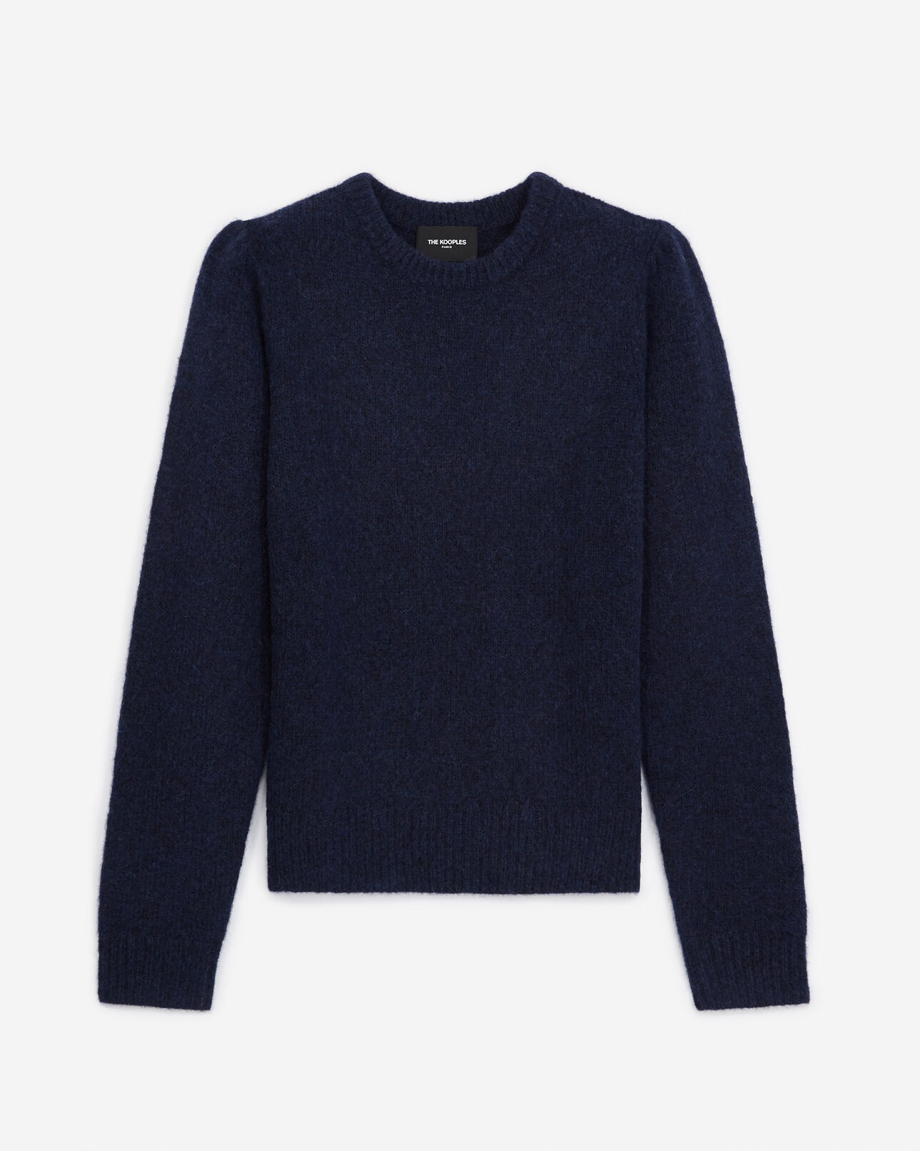 The Kooples WOMEN NAVY alpaca wool navy sweater with shoulder gather