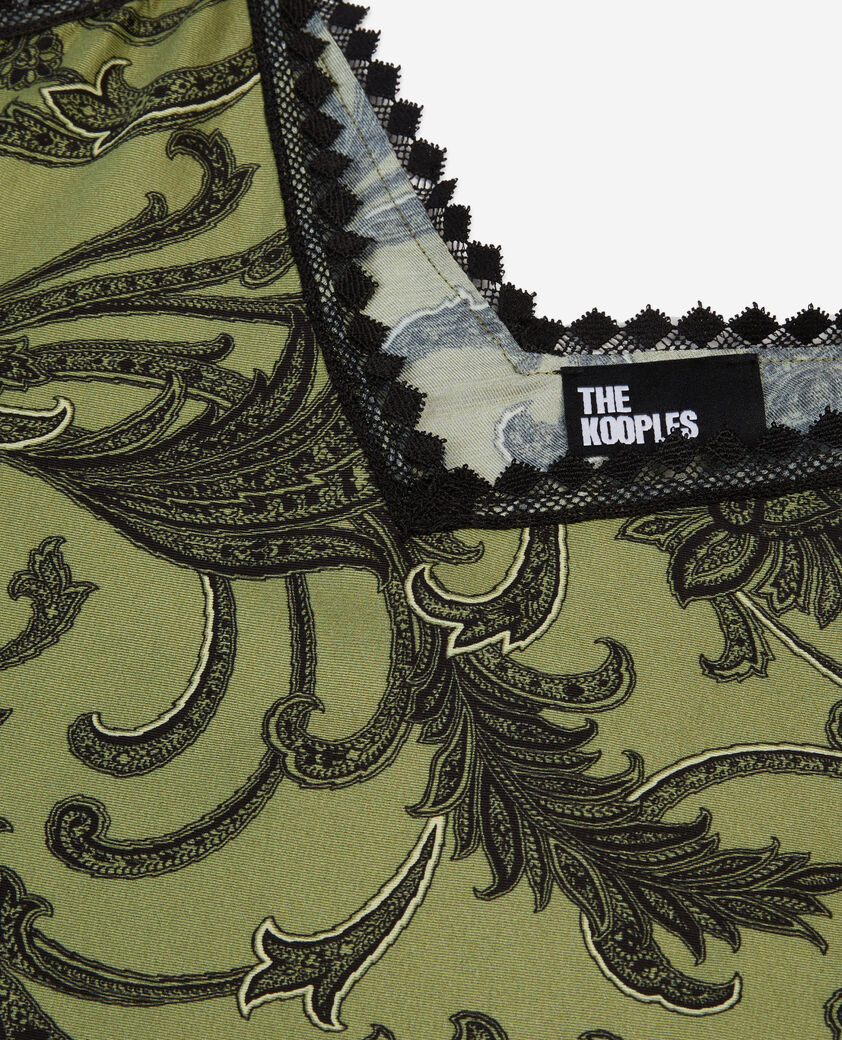 The Kooples F KAKI BLACK printed camisole with lace