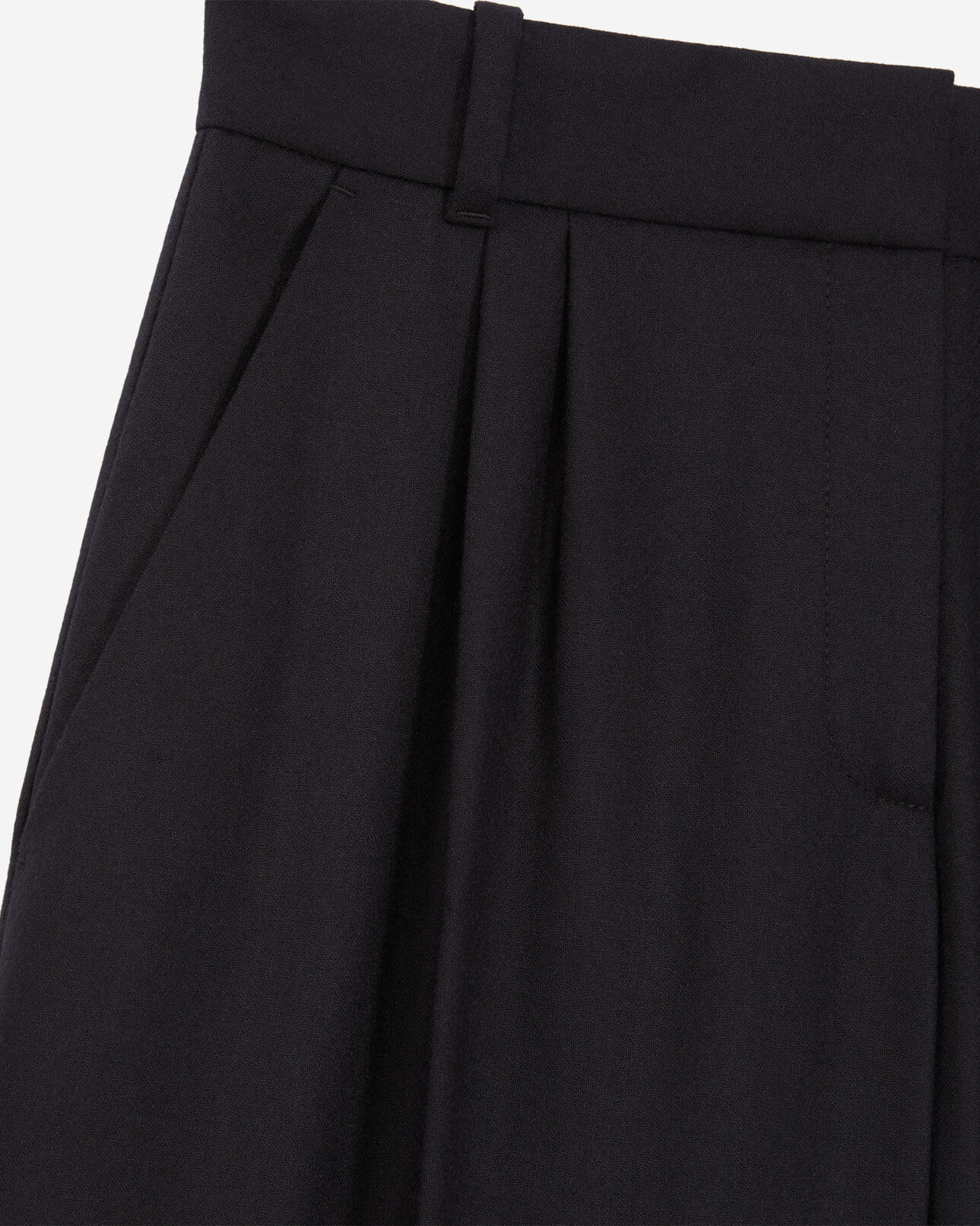 The Kooples WOMEN BLACK black flannel trousers with pleats