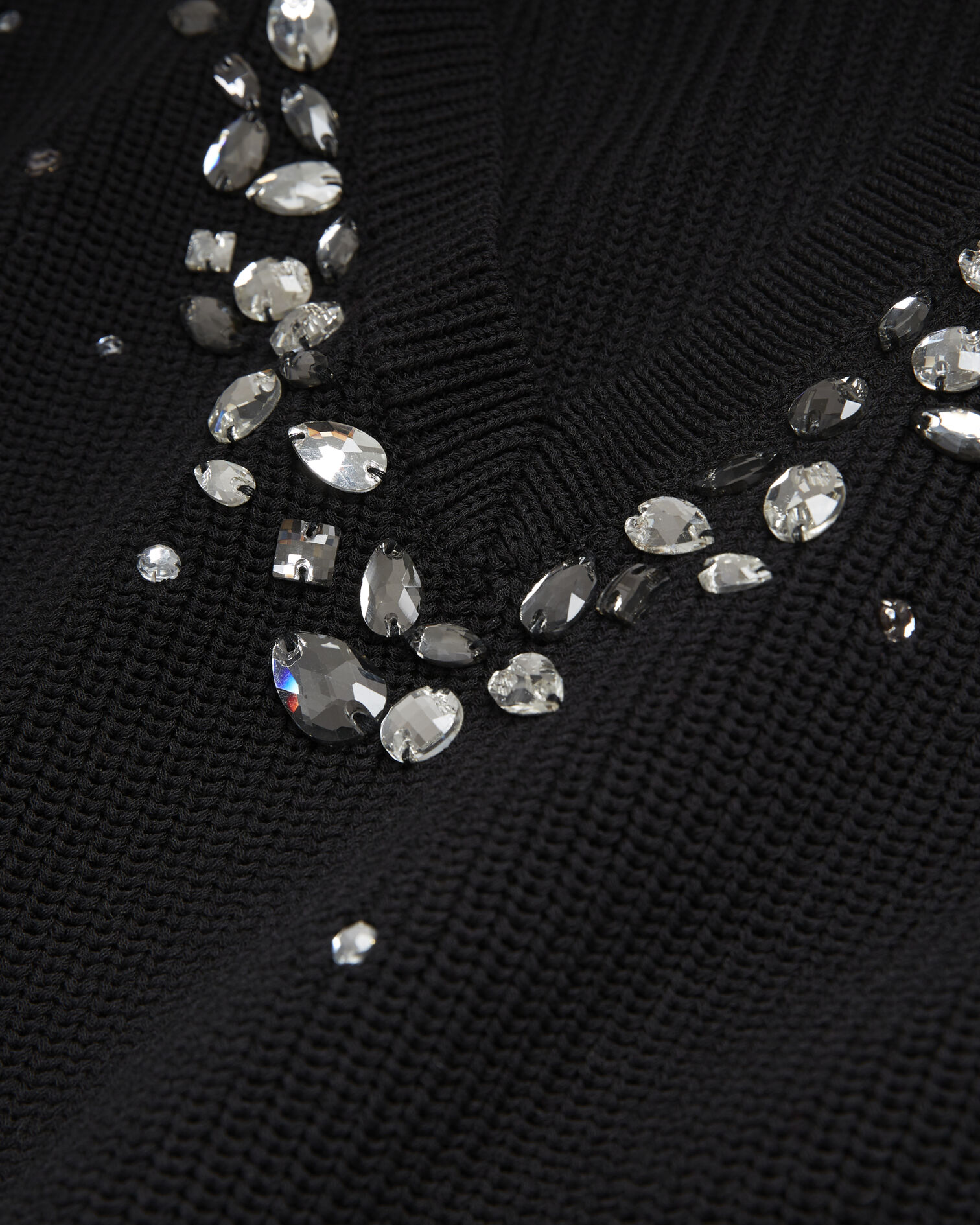 Pull en laine détails pierres noir, BLACK, hi-res image number null
