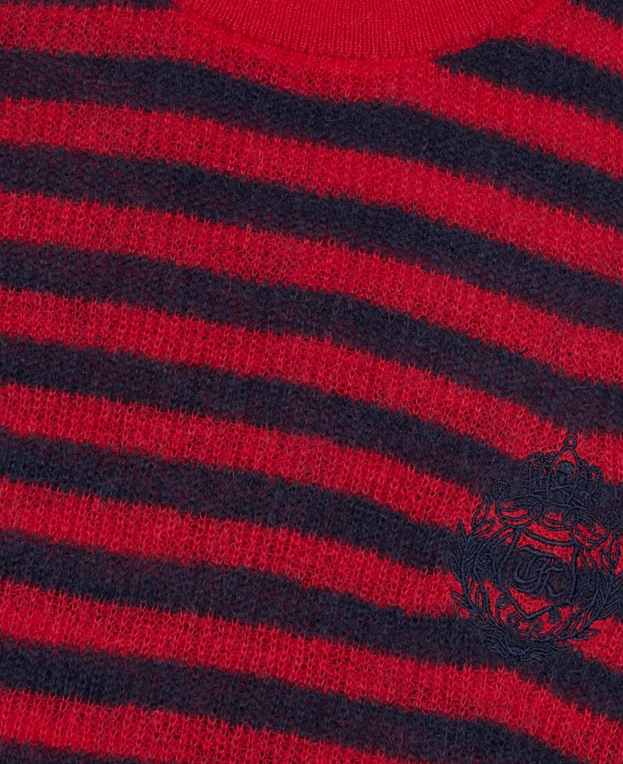 The Kooples WOMEN RED / BLUE striped mohair sweater 